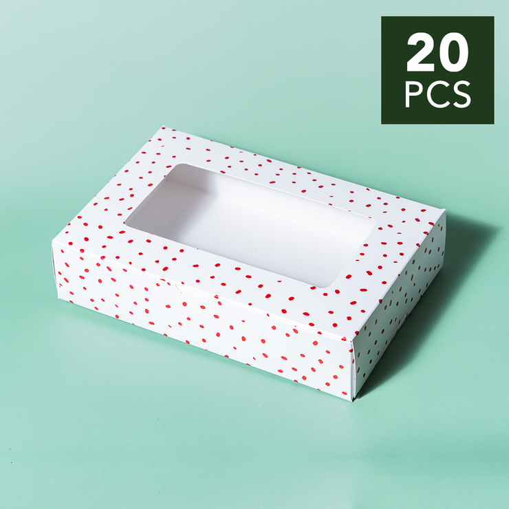 6" x 9" x 2" Red Confetti Pastry Box