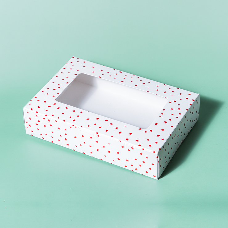 6" x 9" x 2" Red Confetti Pastry Box