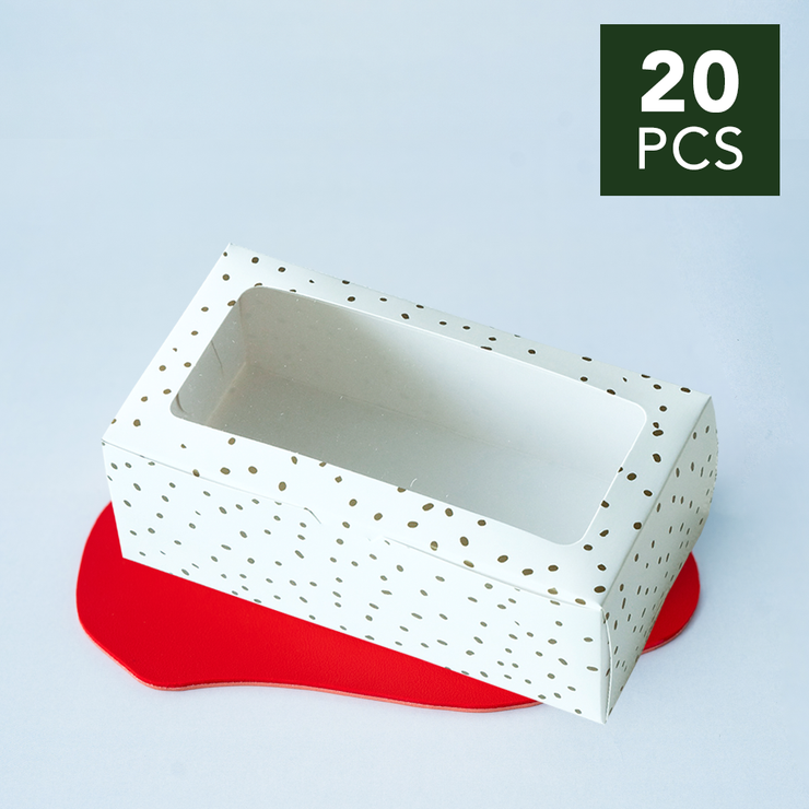 4.5" x 8.5" x 3" Gold Confetti Pastry Box