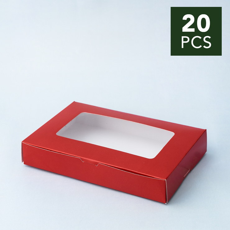 6" x 9" x 1.5" Festive Red Pastry Box