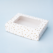 5" x 6.75" x 1.5" Gold Confetti Pastry Box