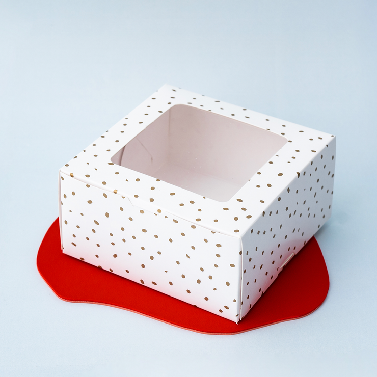 6" x 6" x 3" Gold Confetti Pastry Box