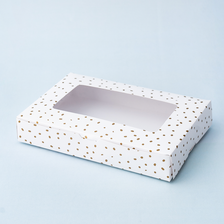 6" x 9" x 1.5" Gold Confetti Pastry Box