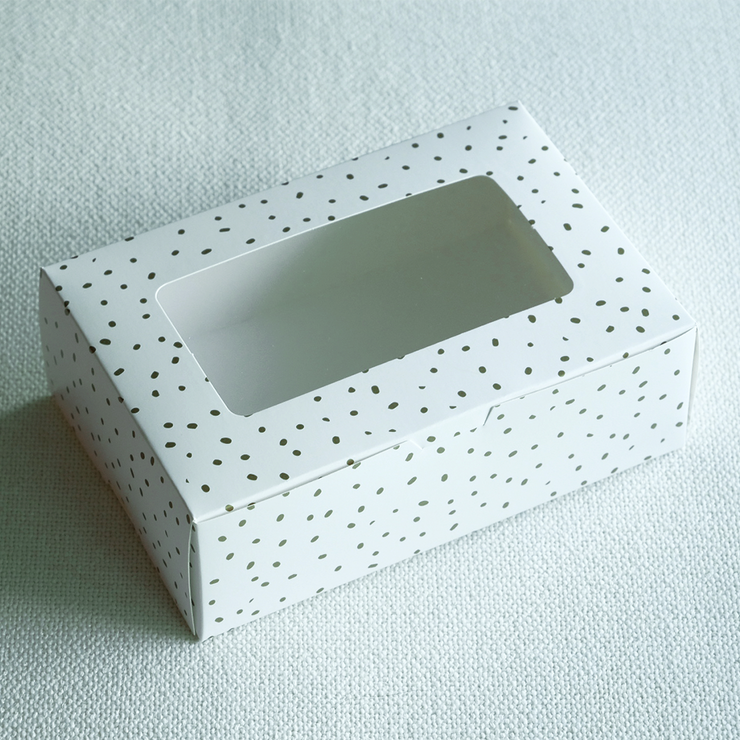 6" x 9" x 3" Gold Confetti Pastry Box