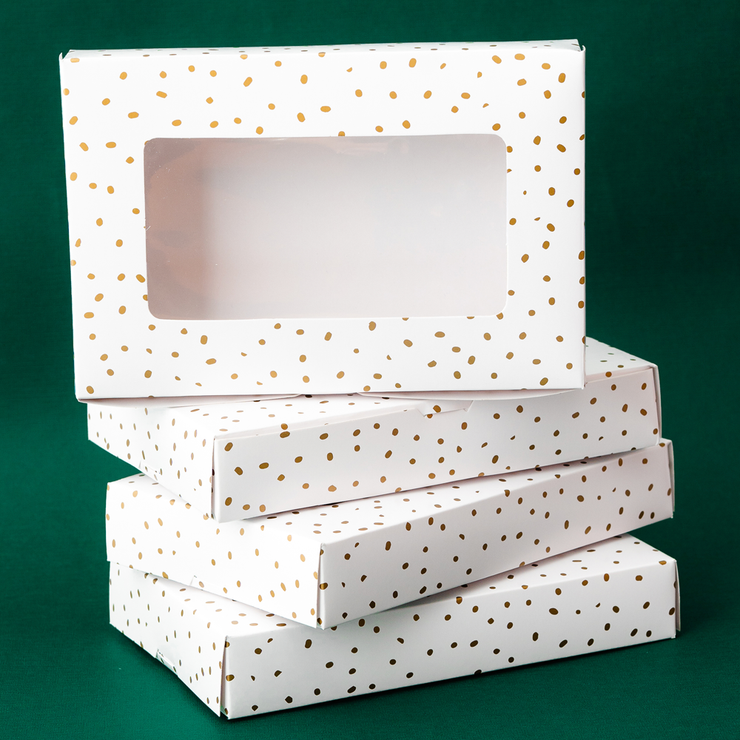 6" x 9" x 1.5" Gold Confetti Pastry Box