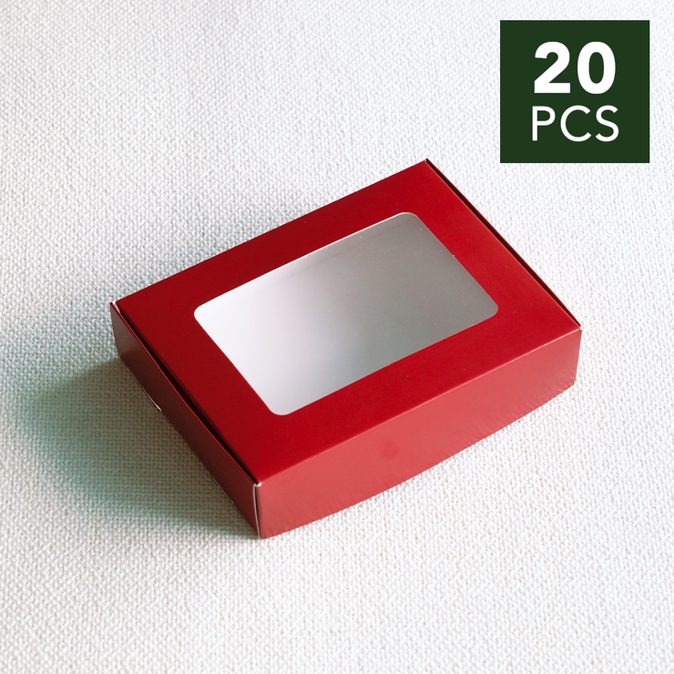 5" x 6.75" x 1.5" Festive Red Pastry Box