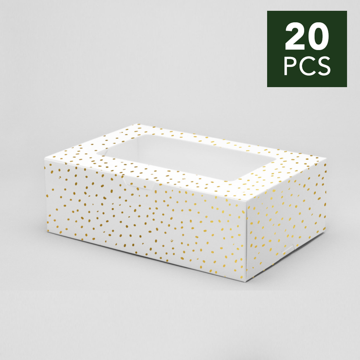 7" x 10" x 3" Gold Confetti Pastry Box