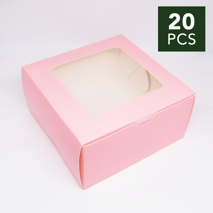 6" x 6" x 3" Pink Pastry Box